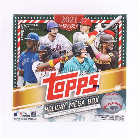 2021 Topps Holiday Baseball Mega Box With 10 Packs Pristine Auction