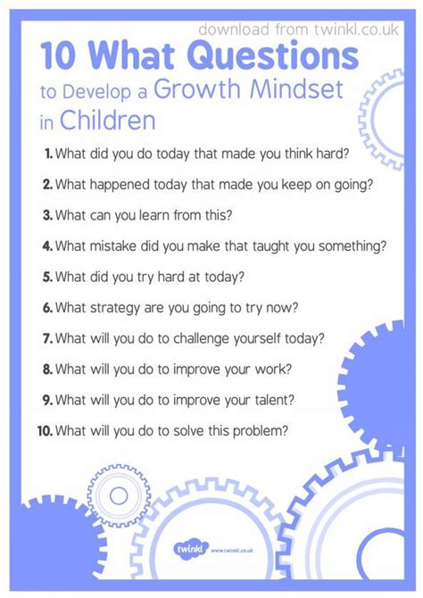10 What Questions To Develop Growth Mindset In Children A
