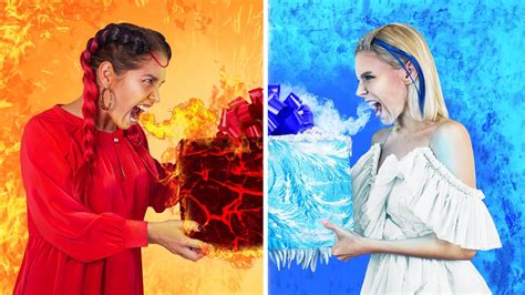 Hot Vs Cold Challenge Girl On Fire Vs Icy Girl Birthday Party Youtube