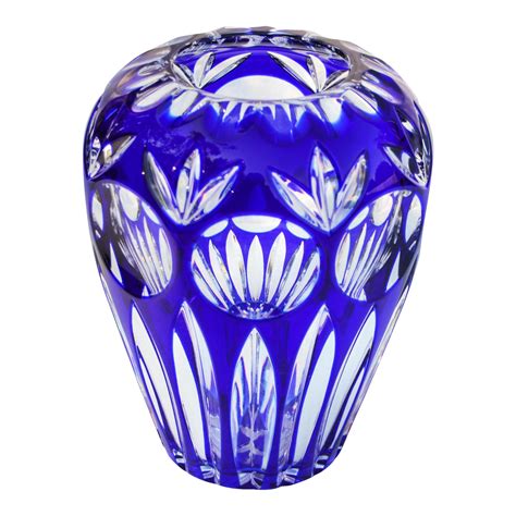 Baccarat Cobalt Blue Crystal Vase Chairish