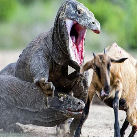 Terrifying Scene Of Komodo Dragon Eating Mountain Goats Alive In An