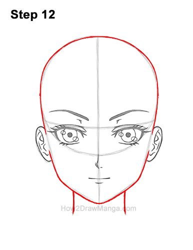 How To Draw A Basic Manga Woman Head Front View Step By Step