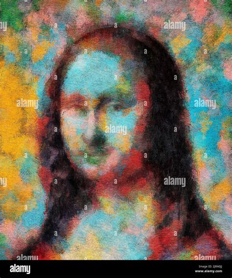 Portrait Mona Lisa Jaconda Painting Leonardo Da Vinci Pop Art Stock