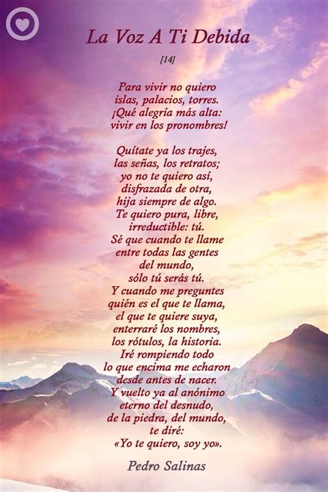 La Voz A Ti Debida 14 Poemas De Amor Poemas De Amor Románticos Versos
