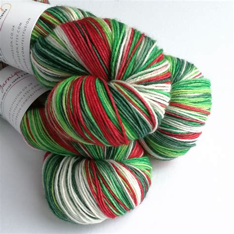 Hand Dyed Yarn Pre Order Holly Jolly Christmas Colourway Etsy Uk