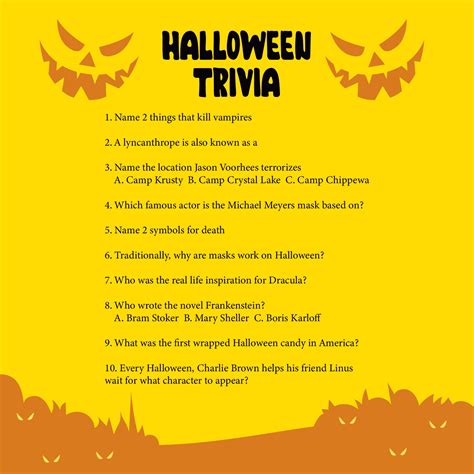 Free Printable Halloween Trivia Printable Templates By Nora