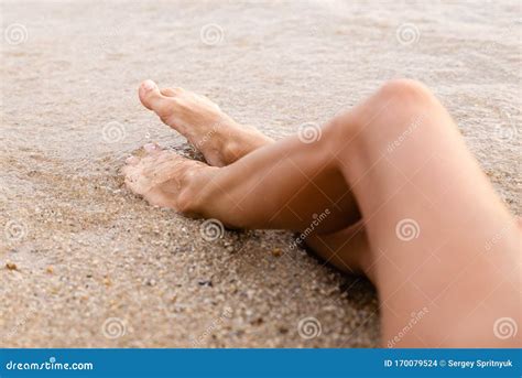 Beautiful Tanned Female Legs On The Beach Stock Photo Image Of Female Healthy