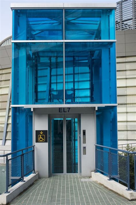 Blue Elevator Stock Photo Image Of Modern Glass Elevator 11859062