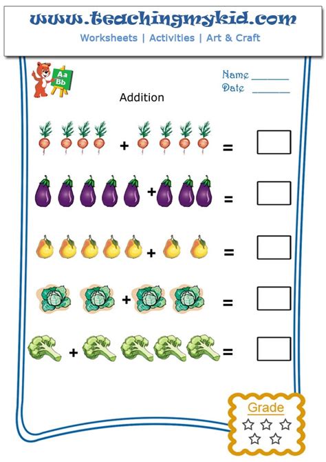 Addition Math Worksheets For Kindergarten Addition Math Worksheets