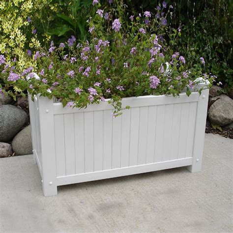 Dura Trel 28 In W X 17 In H White Pvc Vinyl Planter At