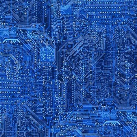 Rjr Silver Circuits Computer Fabric 2956 4 Blue Circuit Boards