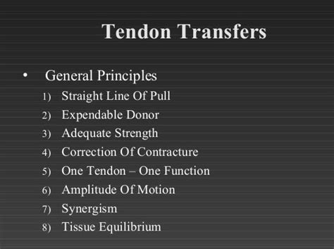 Tendon Transfer Principles Mnemonic Epomedicine