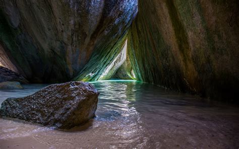 Nature Landscape Cave Sea Rock Sand British Virgin