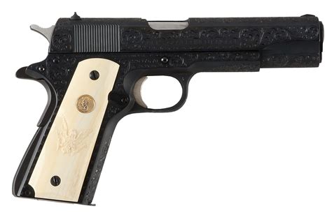 M Cased And Factory Engraved Colt Model 1911a1 Series 70 Semi