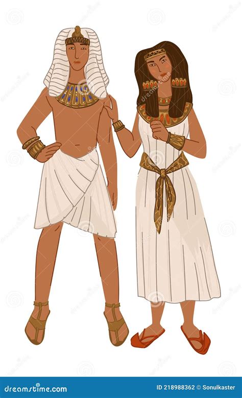 egyptian couple man and woman ancient egypt stock vector illustration of isolated woman
