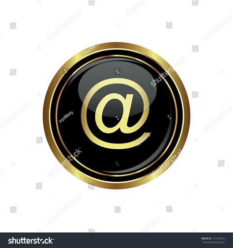 E Mail Icon On Black Gold Stock Vector 121218742 Shutterstock