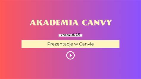Prezentacja W Canvie Akademia Canvy