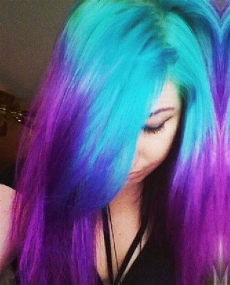 Purple Turquoise Ombre Dyed Hair Hair Beauty Hair Ombre Dyed Hair