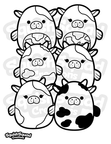 Squishmallow Sea Cows Coloring Page Printable Squishmallow Etsy Free