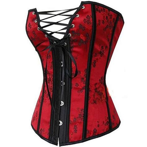 Nefutry Sexy Red Corset Top Waist Trainer Corsets And Bustiers Corpete