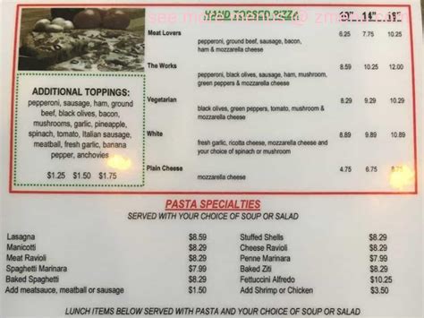 Menu At Donatos Touch Of Italy Pizzeria Winchester