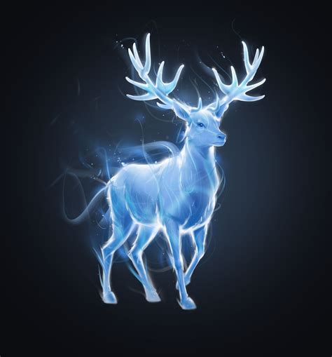 Illustration Of Harry Potters Stag Patronus Harry Potter Creatures