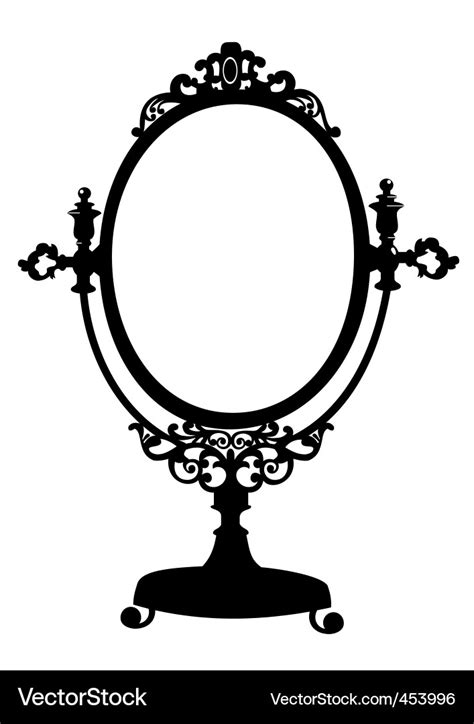 Silhouette Of Antique Mirror Royalty Free Vector Image