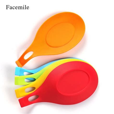 Facemile 1pcs Silicone Spoon Rest Mat Heat Resistant Kitchen Utensil