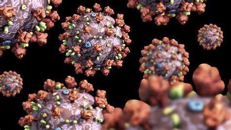 Animated Seamless Loop Of Several Coronavirus Virons With Transparent