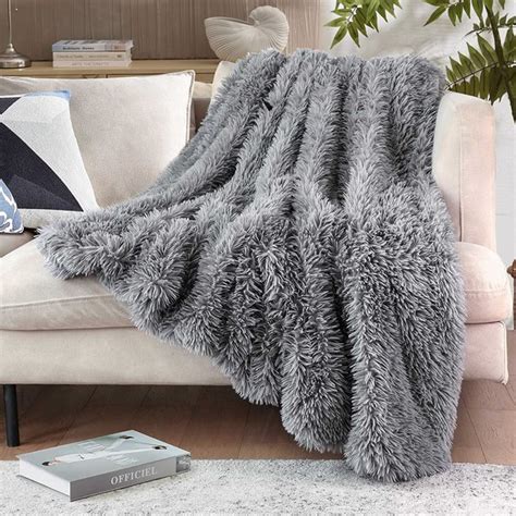 Junovo Super Soft Throw Blanket For Bed Fluffy Cozy Plush Light