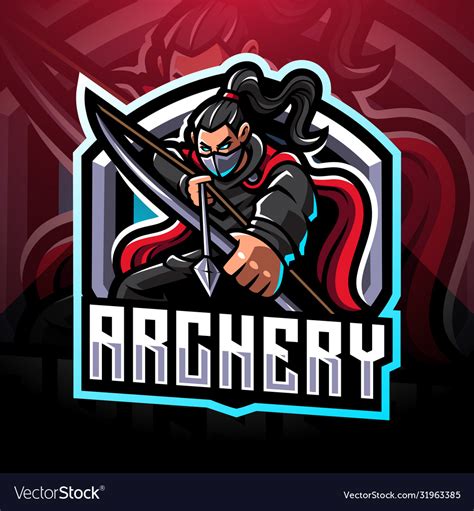 Archery Esport Mascot Logo Design Royalty Free Vector Image