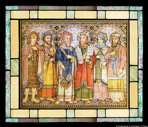 Old Testament Patriarchs Mosaic Religious Stained Glass Window