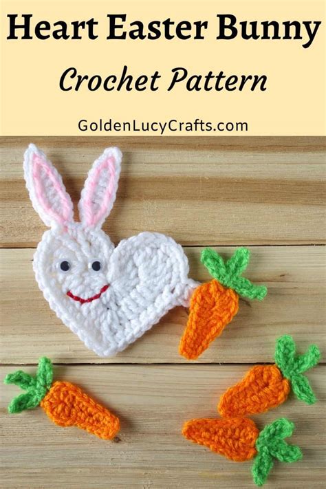 Heart Easter Bunny Free Crochet Pattern Goldenlucycrafts