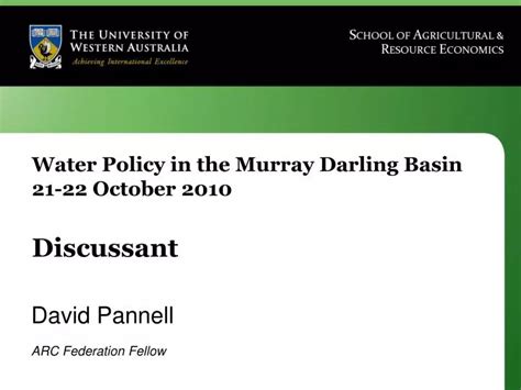 Ppt Water Policy In The Murray Darling Basin 21 22 October 2010
