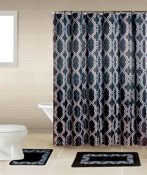 7 piece sinatra silver shower curtain, resin shower hooks, 2 rugs and towel set. Home Dynamix Bath Boutique Shower Curtain and Bath Rug Set ...