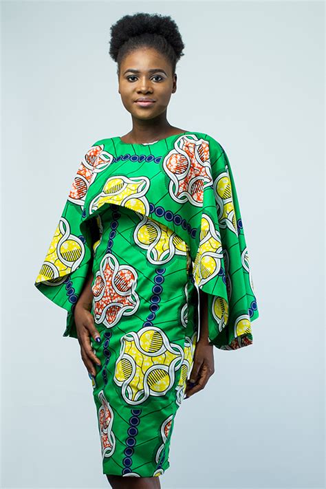 Afro Cubana African Print Shoulder Flow Dress Kipfashion