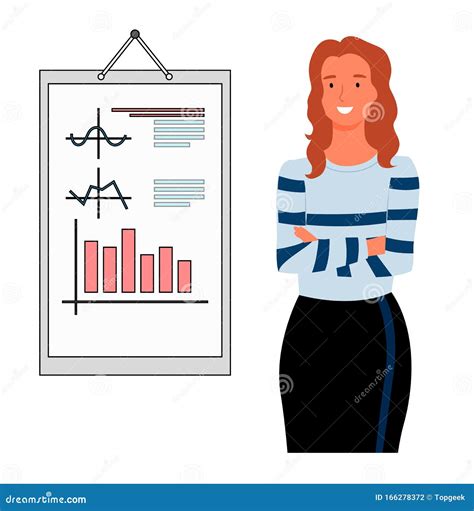 Woman Marketing Manager Making Presentation Vector Stock Vector