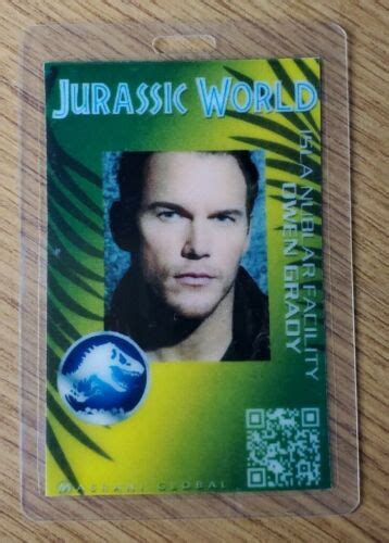 Jurassic World ID Badge Owen Grady Costume Prop Cosplay Green