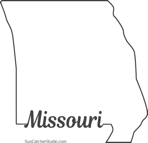 Download Free Missouri Outline With State Name On Border Cricut Line