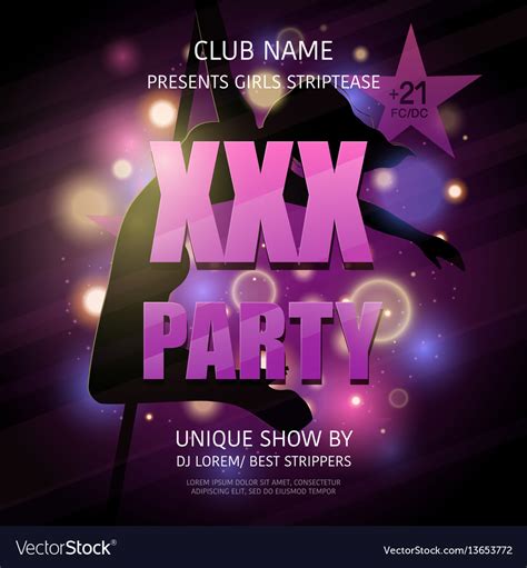 Strip Club Party Poster Royalty Free Vector Image