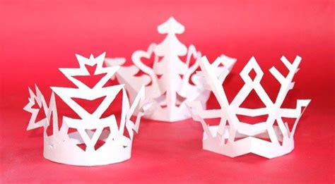 Snowflake Crowns 3 Festive Paper Craft Headpiece Templates How To