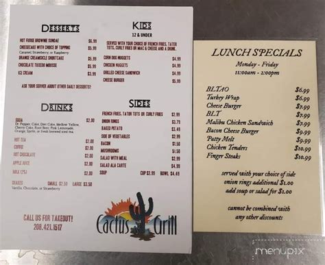 Mexican restaurant, mexican restaurant menu, grill restaurant, latino restaurant, mexican grill, mexican takeout, burrito restaurant, nachos restaurant, tacos restaurant, pesadillas restaurant, enchiladas restaurant, order tacos, order burritos, order nachos, tex mex, huntington, babylon. Menu of Cactus Grill in Kimberly, ID 83341