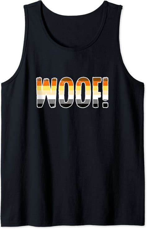 Amazon Com Mens Woof Funny Gay Pride Bear Tank Top Clothing