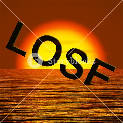 Lose Word Sinking Representing Defeat And Loss Royalty Free Stock Image