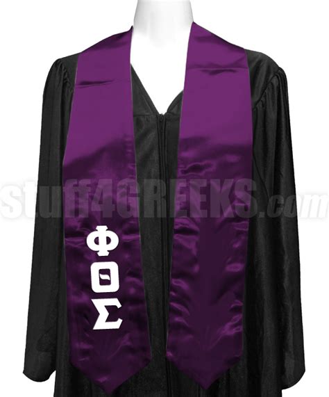 Phi Theta Sigma Satin Ladies Graduation Stole With Greek Letters Purple