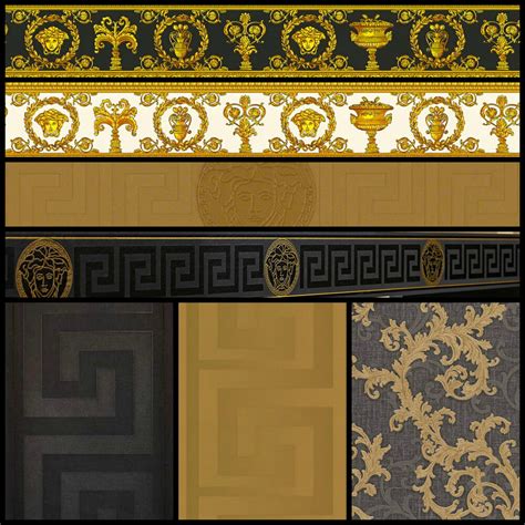 Versace Designer Wallpaper Black And Gold Official Greek Key