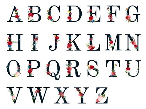 Botanical Alphabet Letter Fonts