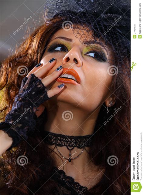 Glamour Girl Head Shot Stock Image Image Of Finger Curly 31054021