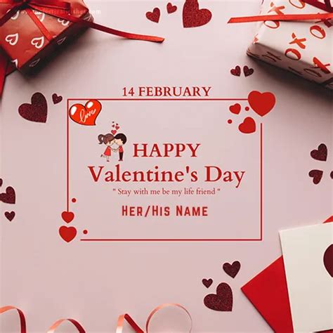 Customized Valentines Day Cards With Lovers Name