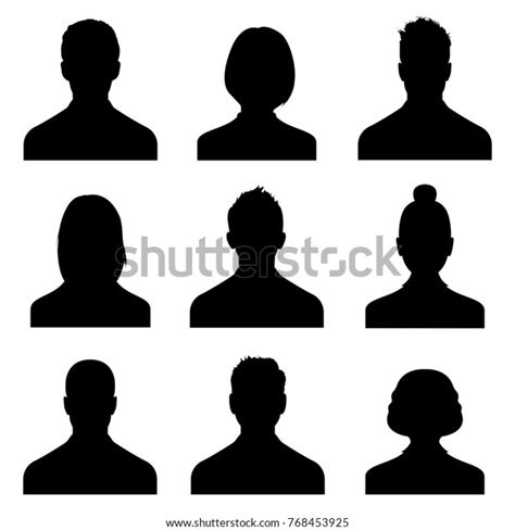 Male Female Head Silhouettes Avatar Profile Stock Vector Royalty Free